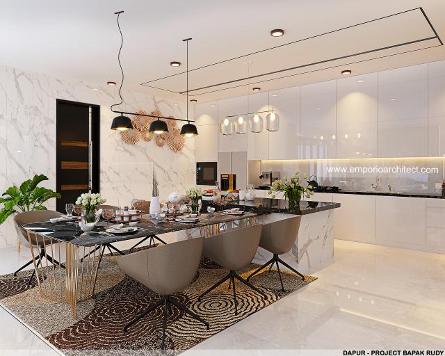 Desain Dapur Rumah Modern 2 Lantai Bapak RDY di Lampung