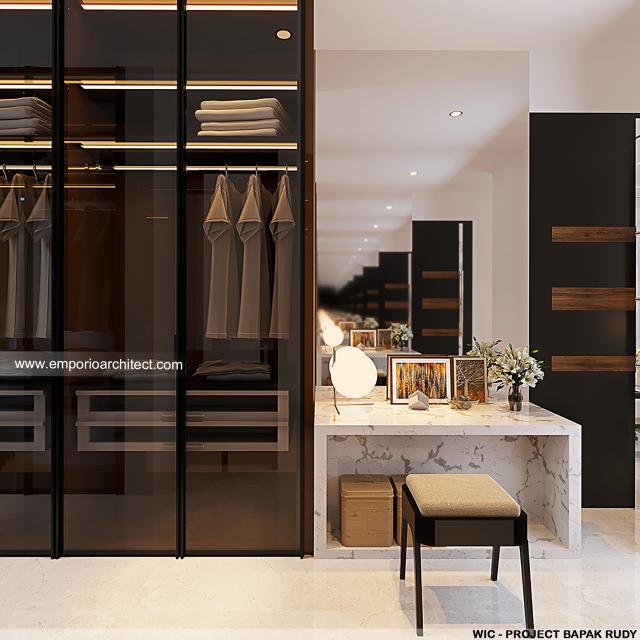 Desain Walk In Closet Rumah Modern 2 Lantai Bapak RDY di Lampung