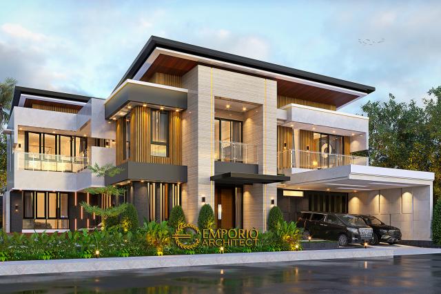 Desain Rumah Modern 2 Lantai Bapak RDY di Lampung - Tampak Depan