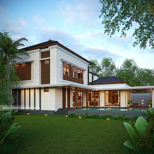 Desain Tampak Belakang Rumah Modern 2 Lantai Bapak DNL di Yogyakarta