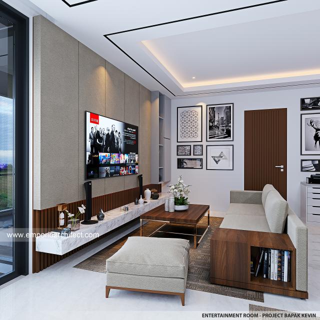 Desain Ruang Entertainment Rumah Modern 2 Lantai Bapak YKV di Alam Sutera, Tangerang