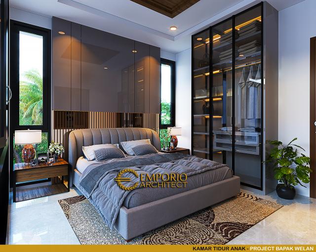 Desain Kamar Tidur Anak Rumah Modern 2 Lantai Bapak Welan di Manado, Sulawesi Utara