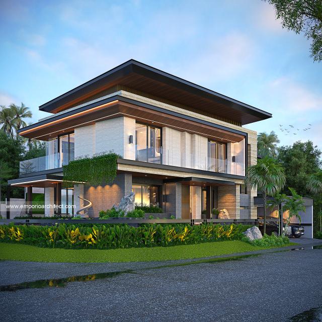 Gambar 1 Desain Rumah Modern 2 Lantai Bapak DNN 1815 di  Palembang