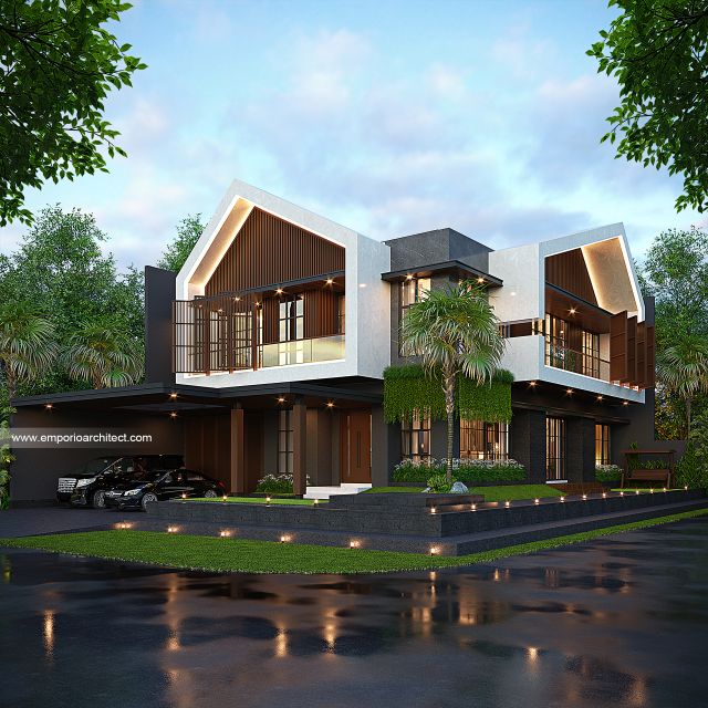 #frontviewexterior - Mr. GLB 1847 Modern House 2 Floors Design - Jawa Timur - Code 40178