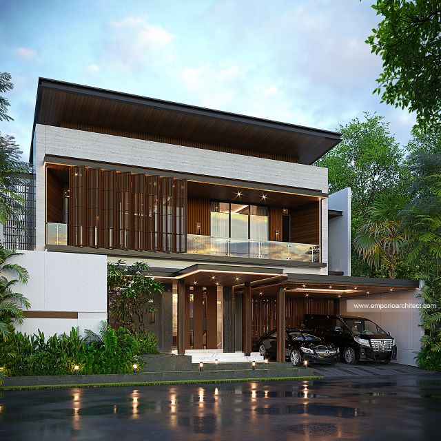 Gambar 2 Desain Rumah Modern 2 Lantai Bapak EWN 1913 di  Solo (Surakarta)