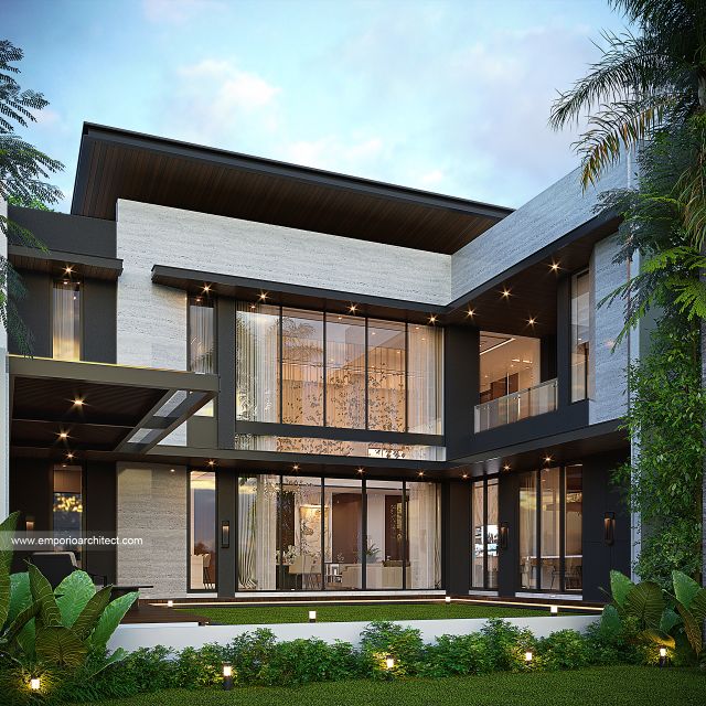 Gambar 3 Desain Rumah Modern 2 Lantai Bapak EWN 1913 di  Solo (Surakarta)