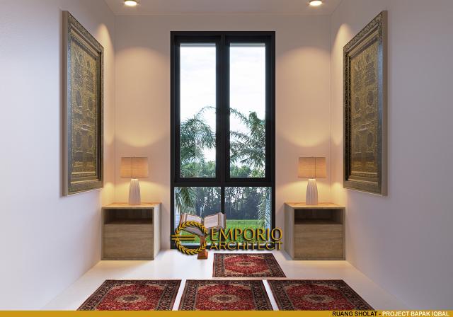 Desain Ruang Sholat Rumah Modern 2 Lantai Bapak Iqbal di Jakarta Timur