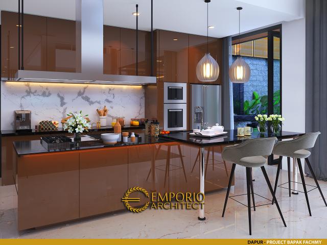 Desain Dapur Rumah Modern 2 Lantai Bapak Fachmy di Bandung, Jawa Barat