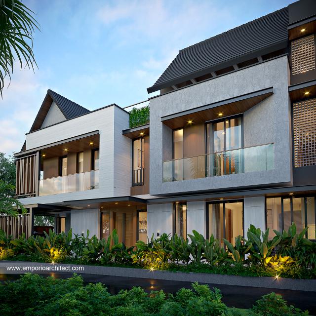 Desain Rumah Modern 2 Lantai Ibu STK di Bogor - Tampak Depan