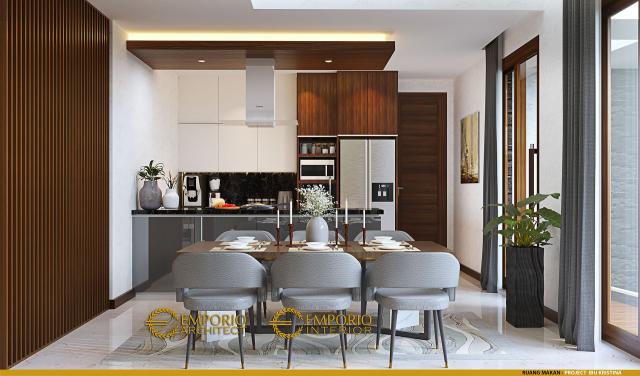 Desain Ruang Makan Rumah Modern 2 Lantai Ibu Kristina di Semarang, Jawa Tengah