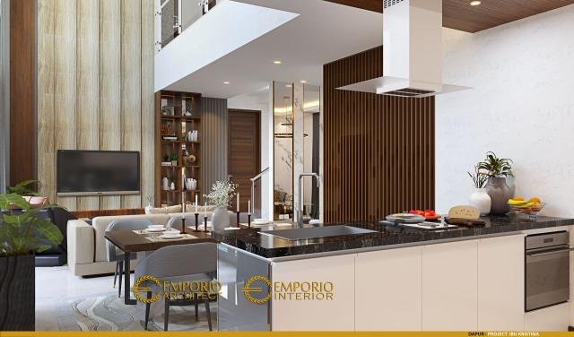 Desain Dapur Rumah Modern 2 Lantai Ibu Kristina di Semarang, Jawa Tengah