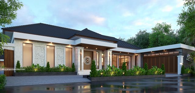 Desain Tampak Depan 2 Rumah Modern 2 Lantai Bapak SRD di Balikpapan