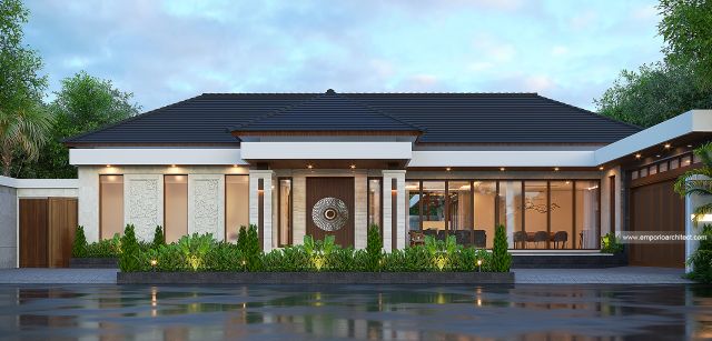 Desain Tampak Depan 3 Rumah Modern 2 Lantai Bapak SRD di Balikpapan