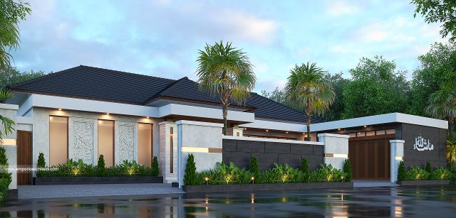 Desain Tampak Depan Dengan Pagar Rumah Modern 2 Lantai Bapak SRD di Balikpapan