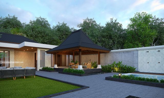 Desain Tampak Detail Belakang Rumah Modern 2 Lantai Bapak SRD di Balikpapan