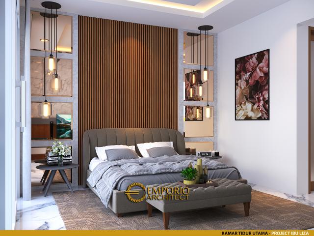 Desain Kamar Tidur Utama Rumah Modern 2 Lantai Ibu Liza di Batam