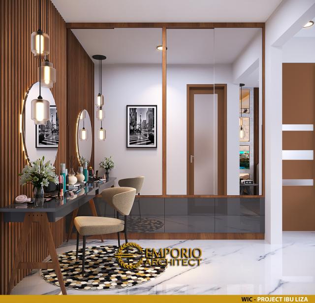 Desain Walk In Closet Rumah Modern 2 Lantai Ibu Liza di Batam