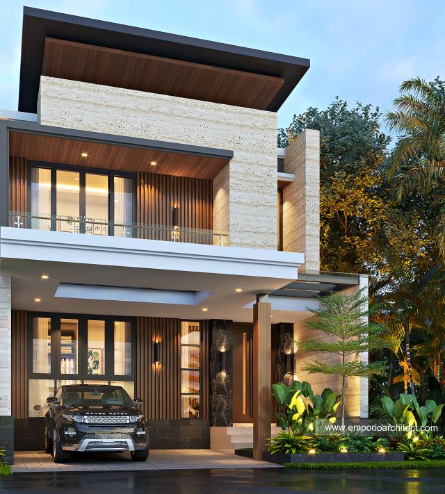 #modernhousefacade - Mr. Hendri Modern House 2 Floors Design - Jambi - Code 23712