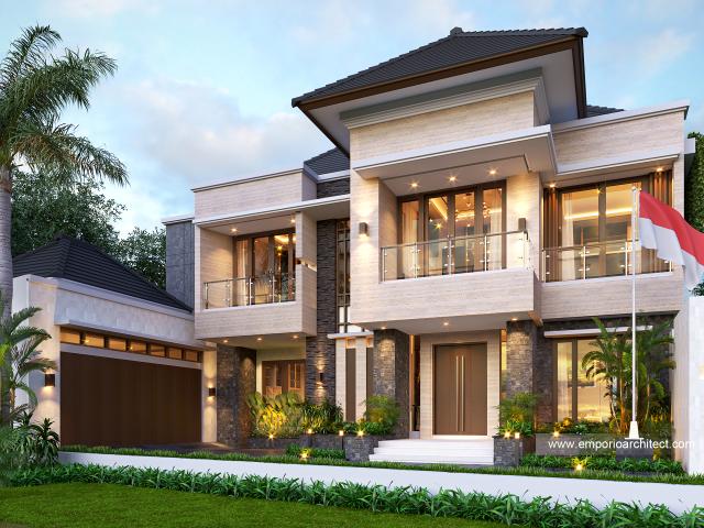 Gambar 2 Desain Rumah Modern 2 Lantai Ibu Rizky Kusumawaty Ferdinand di  Palembang