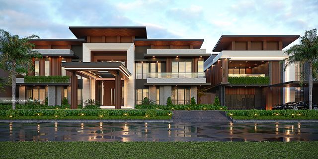 Desain Tampak Depan Rumah Modern 2 Lantai Bapak ADN di Makassar