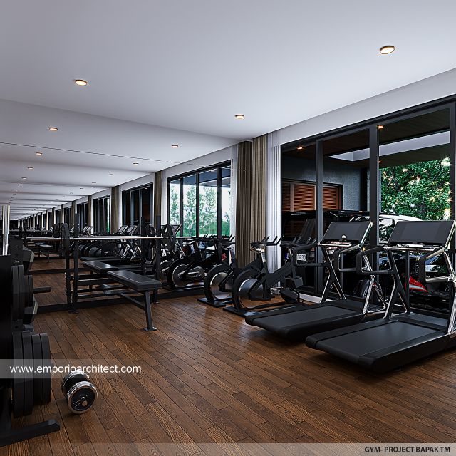 Desain Area Gym Rumah Modern 2 Lantai Bapak TM di Tangerang