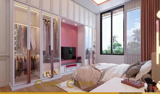 Desain Kamar Tidur Anak Perempuan Rumah Modern 2 Lantai Bapak Sotejo di Serpong, Tangerang Selatan