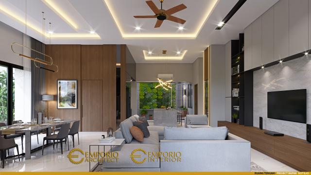 Desain Ruang Tengah Rumah Modern 2 Lantai Bapak Sotejo di Serpong, Tangerang Selatan