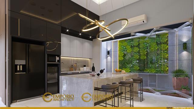 Desain Dapur Rumah Modern 2 Lantai Bapak Sotejo di Serpong, Tangerang Selatan