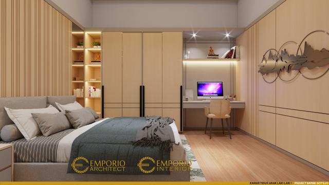 Desain Kamar Tidur Anak Laki-laki 1 Rumah Modern 2 Lantai Bapak Sotejo di Serpong, Tangerang Selatan