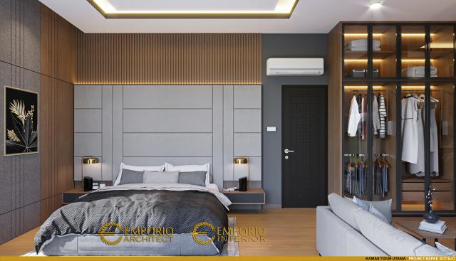 Desain Kamar Tidur Utama Rumah Modern 2 Lantai Bapak Sotejo di Serpong, Tangerang Selatan