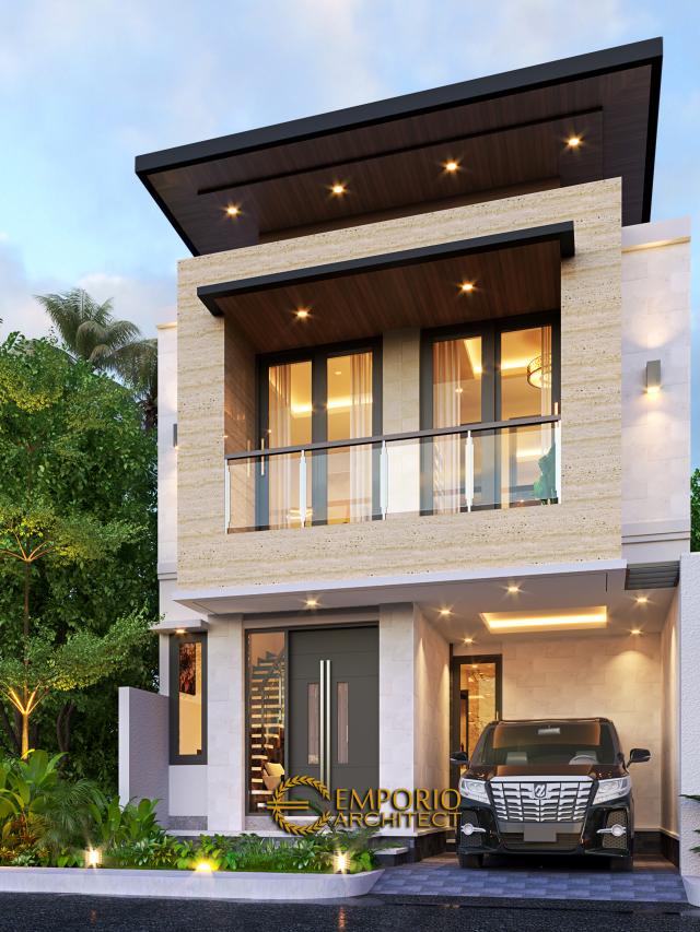 Gambar 2 Desain Rumah Modern 2 Lantai Ibu Riza di  Malang