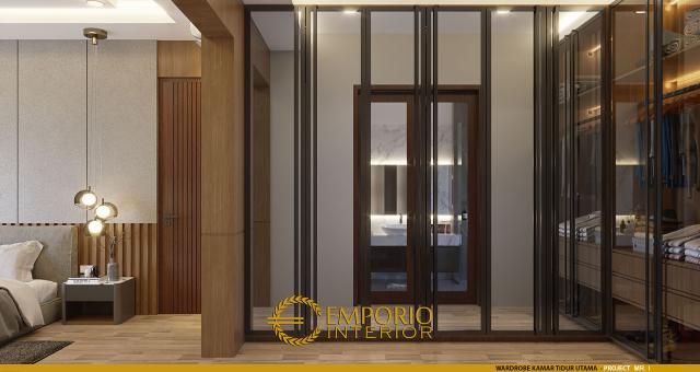 Desain Wardrobe Kamar Tidur Utama Rumah Modern 2 Lantai Mr. I di Cianjur, Jawa Barat