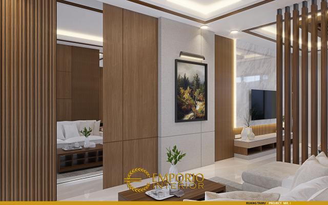 Desain Ruang Tamu Rumah Modern 2 Lantai Mr. I di Cianjur, Jawa Barat