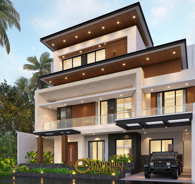 Desain Rumah Modern 2 Lantai Mr. I di Cianjur, Jawa Barat - Tampak Depan