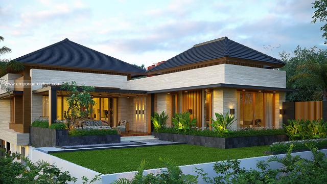 Desain Tampak Belakang Rumah Modern 2 Lantai Bapak DDN di Kota Baru Parahyangan, Bandung