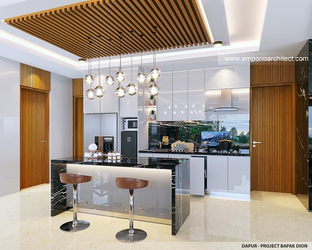 Desain Dapur Rumah Modern 2 Lantai Bapak DDN di Kota Baru Parahyangan, Bandung