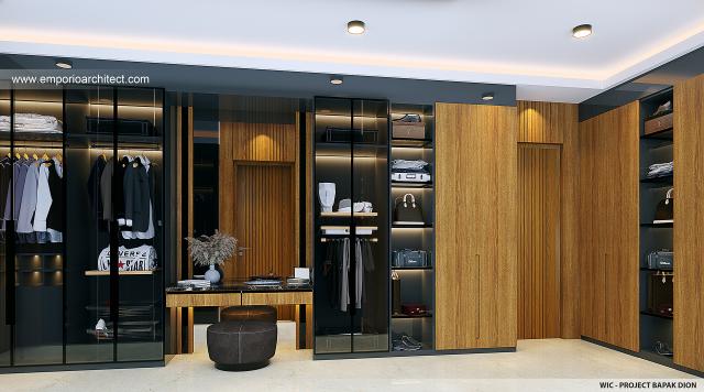 Desain Walk In Closet Rumah Modern 2 Lantai Bapak DDN di Kota Baru Parahyangan, Bandung