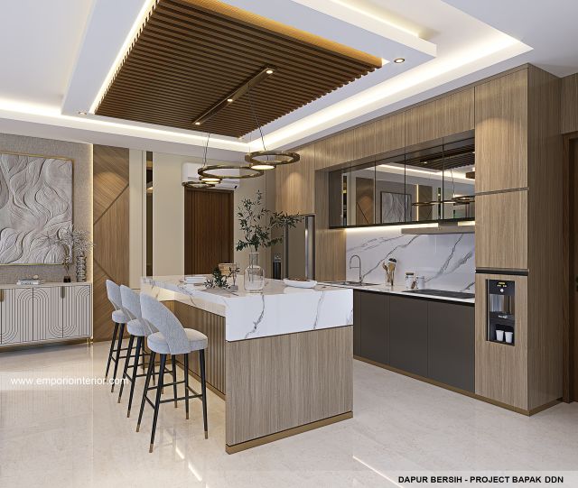 Desain Dapur Bersih Rumah Modern 2 Lantai Bapak DDN 1470 di Kota Baru Parahyangan, Bandung