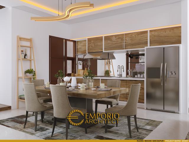 Desain Ruang Makan dan Dapur Rumah Modern 2 Lantai Bapak Danny di Malang, Jawa Timur