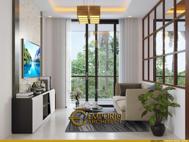 Desain Area Santai Rumah Modern 2 Lantai Bapak Danny di Malang, Jawa Timur