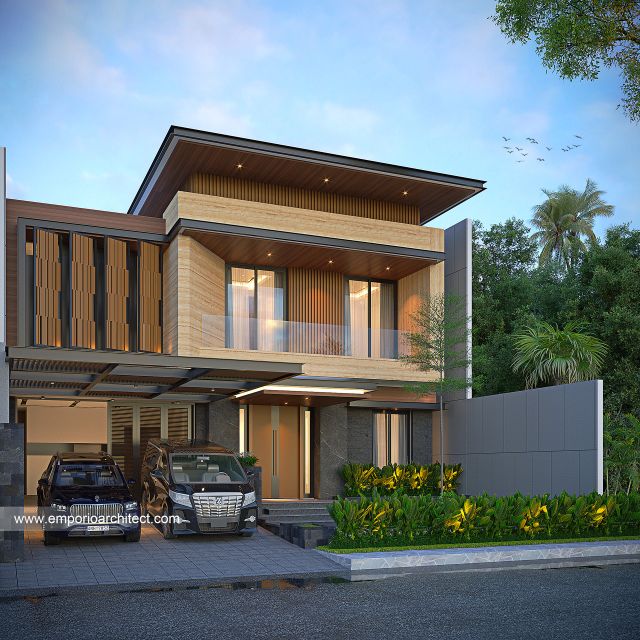 Gambar 1 Desain Rumah Modern 2 Lantai Ibu AZH di  Jakarta Selatan