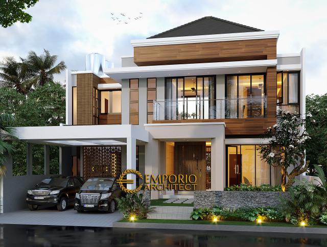 Gambar 1 Desain Rumah Modern 2 Lantai Bapak Hermanto di  Bogor, Jawa Barat