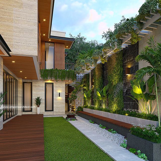 #backviewexterior - Mr. FDL and Mrs. I Modern House 2 Floors Design - Bontang, Kalimantan Timur - Code 40981