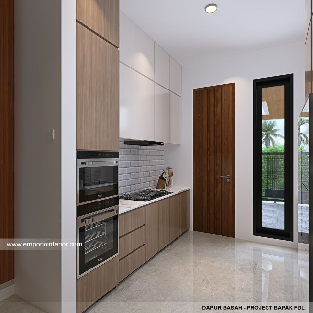 Desain Dapur Basah Rumah Modern 2 Lantai Bapak FDL dan Ibu I di Bontang, Kalimantan Timur