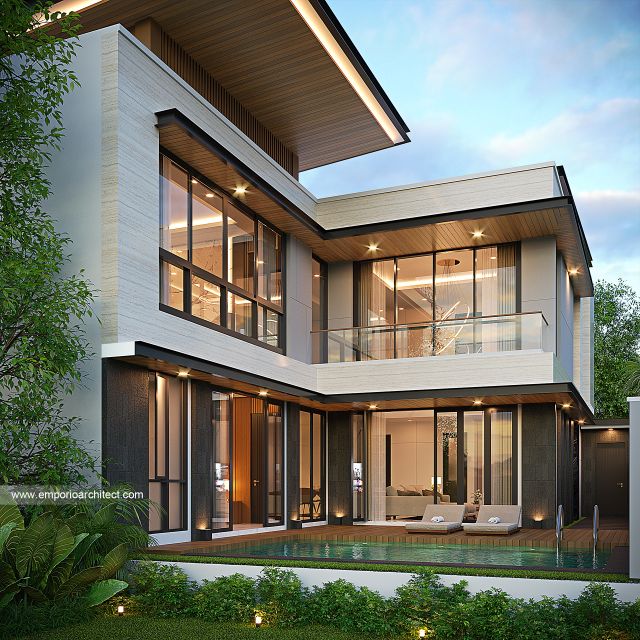 Gambar 3 Desain Rumah Modern 2 Lantai Bapak A KBP 1757 di  Kota Baru Parahyangan, Bandung