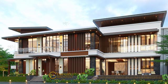 Desain Tampak Samping 2 Rumah Modern 2 Lantai Bapak Pandita di Karawang, Jawa Barat