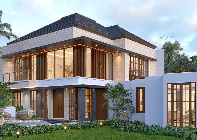 Desain Tampak Samping Rumah Modern 2 Lantai Bapak ASP di Ciamis, Jawa Barat