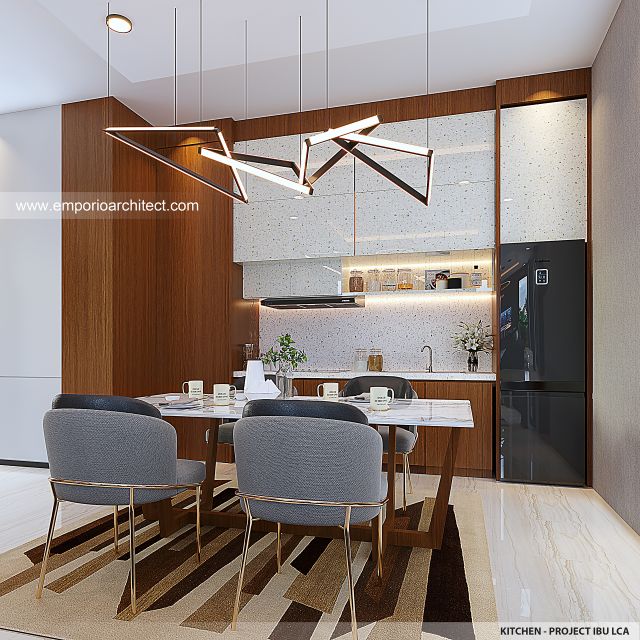 Desain Dapur Rumah Modern 2 Lantai Ibu LCA di Tangerang