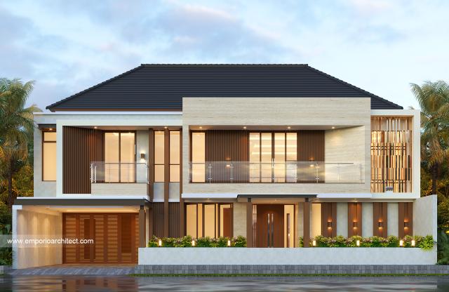 Desain Tampak Depan 3 Rumah Modern 2 Lantai Ibu Yoice dan Bapak Yoppy di Cirebon