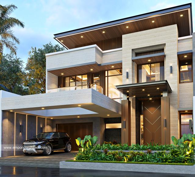 Gambar 1 Desain Rumah Modern 2 Lantai Bapak JHN 1434 di  Surabaya